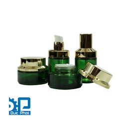 Vỏ hũ thủy tinh xanh mỹ phẩm cao cấp