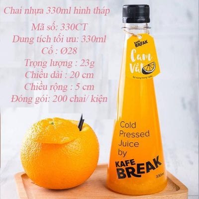 Chai nhựa pet tam giác 330ml đẹp