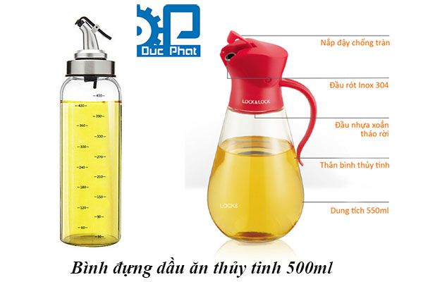 BÌnh đựng dầu ăn tiện dụng bằng thủy tinh