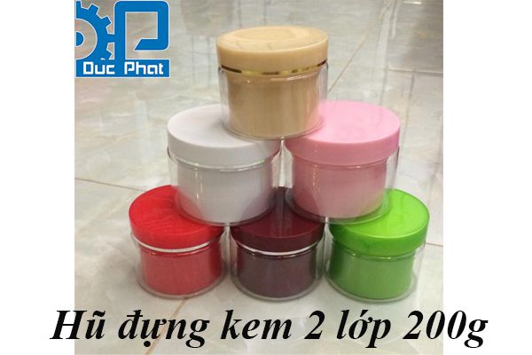 Hũ đựng kem dẹp 2 lớp 200g - Baobiducphat