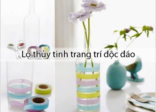 Sử dụng keo dính trang trí lọ thủy tinh độc đáo lạ mắt