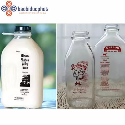 Bình thủy tinh vuông đựng sữa 2000ml