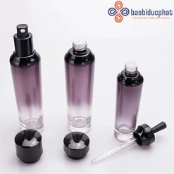 Bộ hũ kem thủy tinh cao cấp màu tím nhiều dung tích
