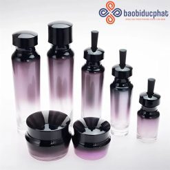 Bộ hũ kem thủy tinh cao cấp màu tím nhiều dung tích