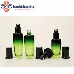 Bộ hũ thủy tinh đựng mỹ phẩm màu xanh rêu nhiều dung tích