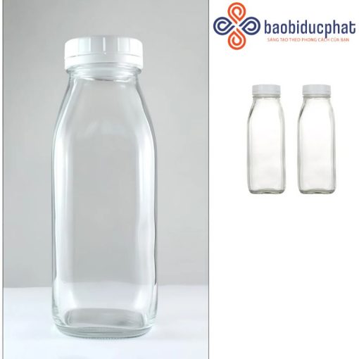 Chai đựng sữa thủy tinh trong suốt 500ml