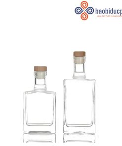 Chai rượu thủy tinh vuông nắp bần 500ml 750ml