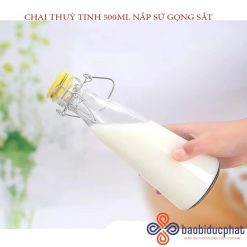 Chai thủy tinh cao cấp nắp sứ gọng sắt dung tích 500ml 1000ml