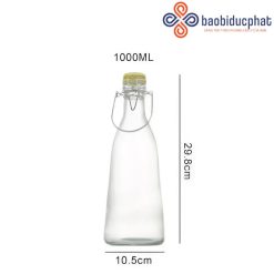 Chai thủy tinh cao cấp nắp sứ gọng sắt dung tích 500ml 1000ml