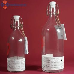 Chai thủy tinh cao cấp nắp sứ gọng sắt dung tích 500ml 1000ml