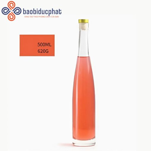 Chai thủy tinh dáng thon cổ dài cao cấp 375ml 500ml