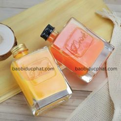Chai thủy tinh đựng rượu cổ lệch trong suốt 280ml