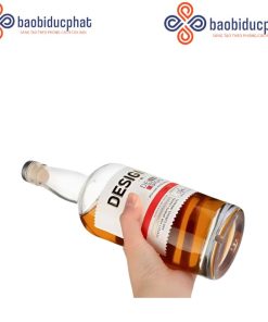 Chai thủy tinh đựng rượu Whisky trong suốt 750ml