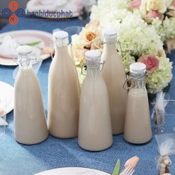 Chai thủy tinh đựng sữa nắp gài 500ml