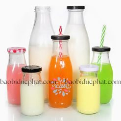 Chai thủy tinh đựng sữa trong suốt nhiều dung tích