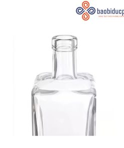 Chai thủy tinh thân vuông cổ cao đựng rượu 500ml