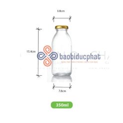 Chai thủy tinh tròn nắp thiếc 350ml