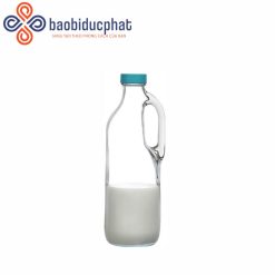 Chai thủy tinh trong suốt đựng sữa có tay cầm 1000ml