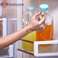Chai thủy tinh trong suốt đựng sữa có tay cầm 1000ml