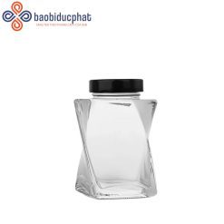 Chai thủy tinh trong suốt hình dạng xoắn đựng mật ong 500ml