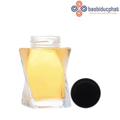 Chai thủy tinh trong suốt hình dạng xoắn đựng mật ong 500ml