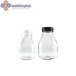 Chai thuỷ tinh vuông lùn miệng rộng nắp nhựa 300ml - 500ml