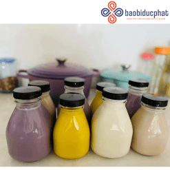 Chai thuỷ tinh vuông lùn miệng rộng nắp nhựa 300ml - 500ml