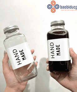 Chai thủy tinh vuông tám cạnh 180ml 250ml 300ml 350ml 500ml