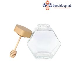 Hũ đựng mật ong trong suốt hình lục giác 250ml 500ml