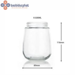 Hũ đựng sữa chua thủy tinh trong suốt 350ml/ 500ml