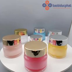 Hũ kem thủy tinh màu hồng Rose 50g
