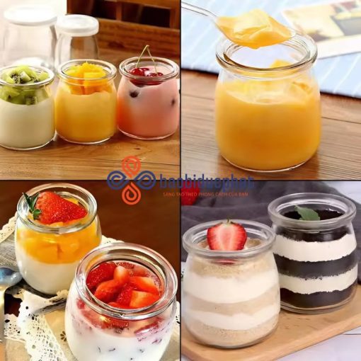 Hũ thủy tinh đựng bánh pudding trong suốt 100l 200ml 300ml
