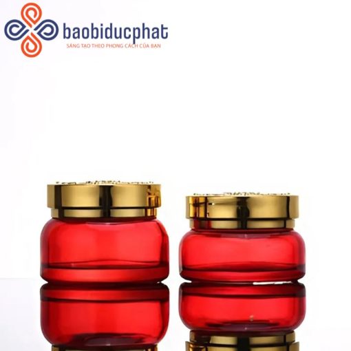 Hũ thủy tinh đựng kem dưỡng da màu đỏ/ xanh lá/ mờ/ xám 30g 50g