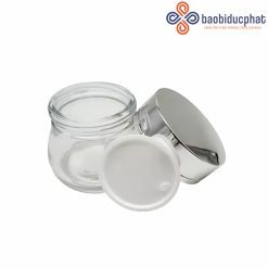 Hũ thủy tinh đựng kem dưỡng da màu trắng mờ/ trong suốt 120g
