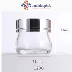 Hũ thủy tinh đựng kem dưỡng da màu trắng mờ/ trong suốt 120g