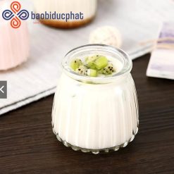 Hũ thủy tinh đựng sữa chua dáng sọc 200ml