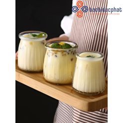 Hũ thủy tinh đựng sữa chua dáng sọc 200ml