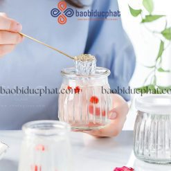Hũ thủy tinh đựng sữa chua dáng sọc 200ml