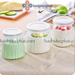 Hũ thủy tinh đựng sữa chua dáng sọc 200ml