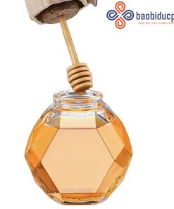 Hũ thủy tinh mật ong có muôi gỗ, nút bần 200ml