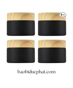Hũ thủy tinh mờ màu đen đựng mỹ phẩm 15g 30g 50g