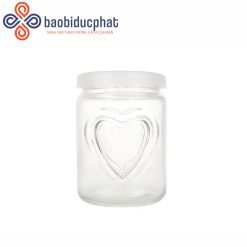 Hũ thủy tinh trong suốt hình trái tim đựng sữa chua 200ml