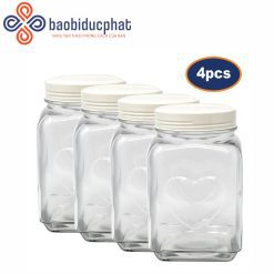 Hũ thủy tinh trong suốt hình trái tim đựng sữa chua 200ml
