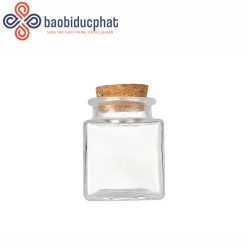 Hũ thủy tinh vuông đựng đồ khô nắp bần 350ml