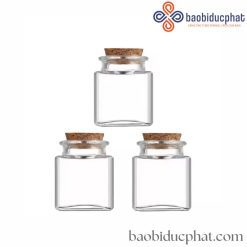 Hũ thủy tinh vuông đựng đồ khô nắp bần 350ml