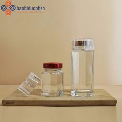 Lọ thủy tinh đựng mứt mật ong nắp vặn kim loại nhiều dung tích