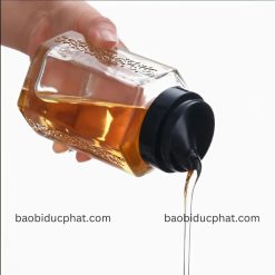 Lọ thủy tinh lục giác có nắp nhựa đựng mật ong 300ml 500ml