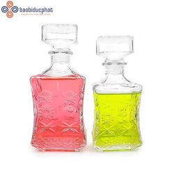 Bình thủy tinh đựng rượu cao cấp dáng đẹp 750ml