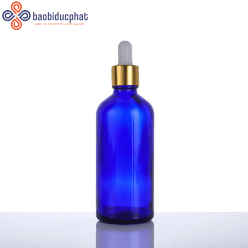 Chai đựng tinh dầu thủy tinh hình trụ màu xanh 30ml/50ml/100ml