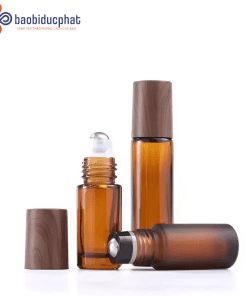 Chai lọ đựng tinh dầu dạng bi lăn màu nâu 10ml